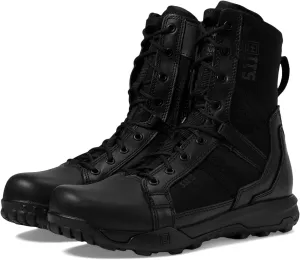 5.11 Tactical Men's A/T Boots, 8-Inch, Side Zipper, All Terrain Work Boot, Black, Style 12431ABR