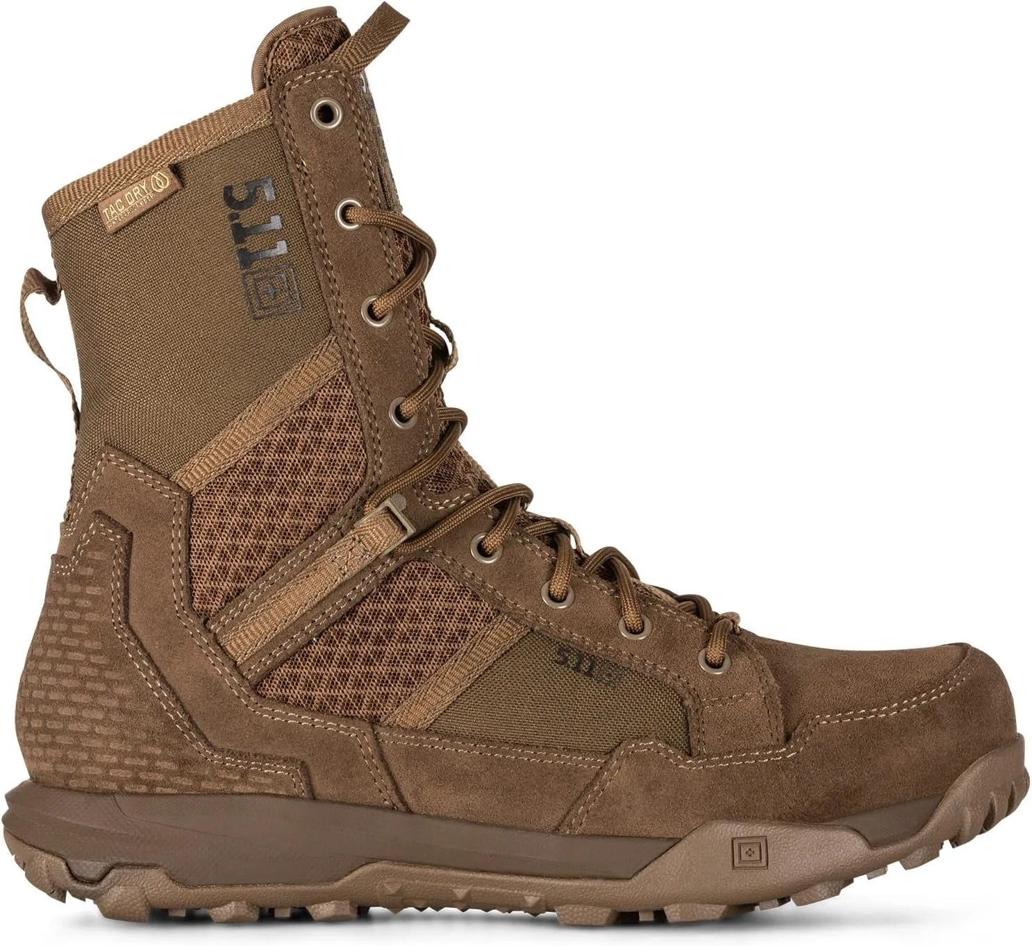 5.11 Tactical Men's A/T Waterproof Boots, 8", Brown All Terrain Boot, Dark Coyote, Style 12445ABR