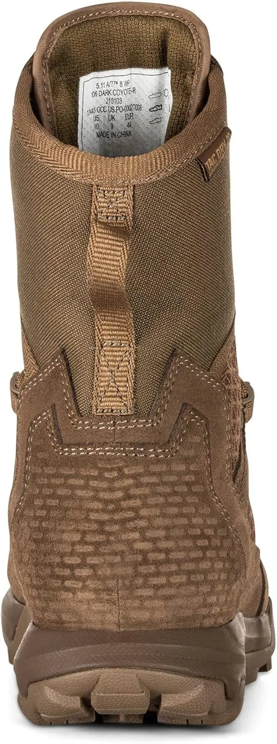 5.11 Tactical Men's A/T Waterproof Boots, 8", Brown All Terrain Boot, Dark Coyote, Style 12445ABR