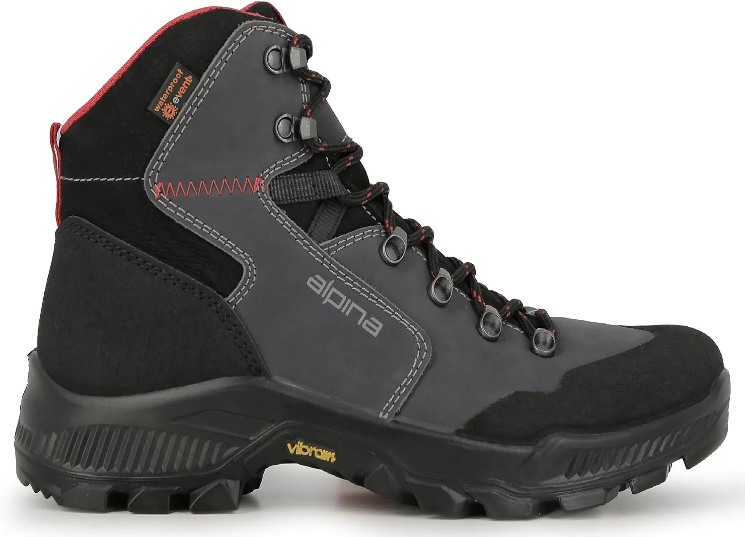 Alpina HELIOS Premium Men's Hiking Work Boots | Waterproof | Full Leather Trekking Shoes | Breathable eVent Membrane | Vibram | Made in Europe