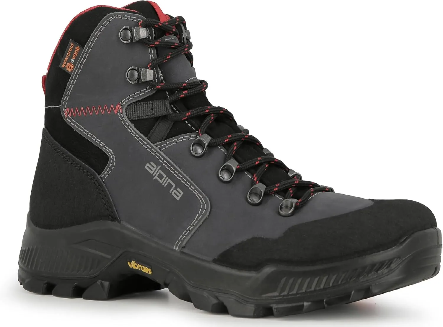 Alpina HELIOS Premium Men's Hiking Work Boots | Waterproof | Full Leather Trekking Shoes | Breathable eVent Membrane | Vibram | Made in Europe