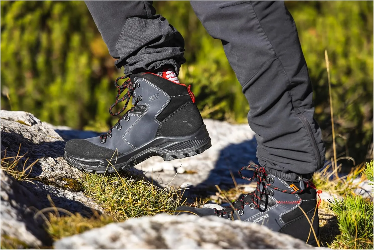 Alpina HELIOS Premium Men's Hiking Work Boots | Waterproof | Full Leather Trekking Shoes | Breathable eVent Membrane | Vibram | Made in Europe