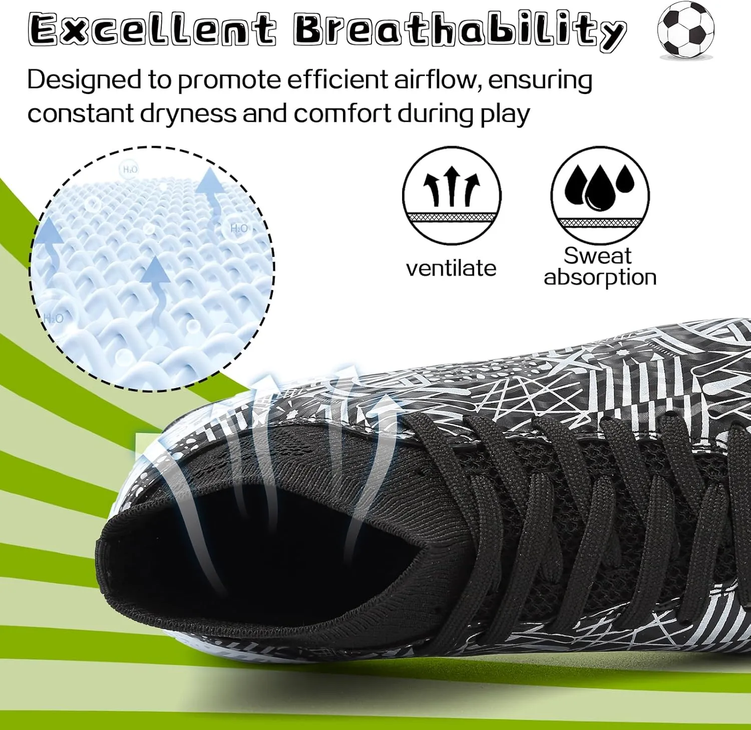ASoftLand Boys Girls Soccer Cleats Lace Up Cleats(Little Kid/Big Kid) AG/FG