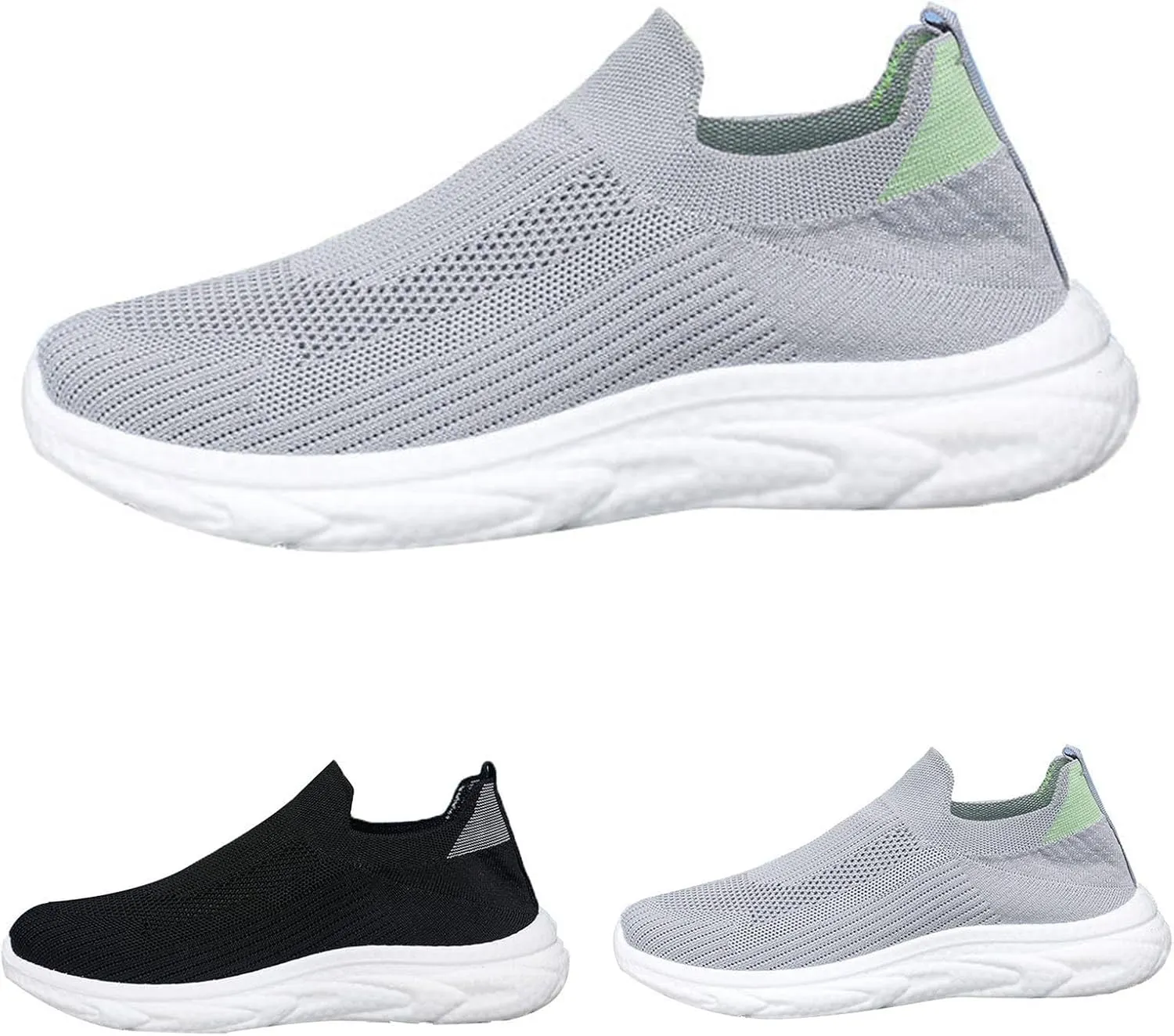 Autumn and Summer Men Sports Shoes Flat Bottom Lightweight Mesh Breathable Slip On Comfortable Fashion Canvas Shoes