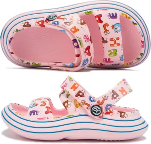 Axcone Kid's Boys Girls Comfort Clogs Slippers Cartoon Garden Shoes Breathable Non-Slip Beach Pool Sandal All-Terrain Parallel Bars Cloud SlippersToddler/Little Kids/Big Kids