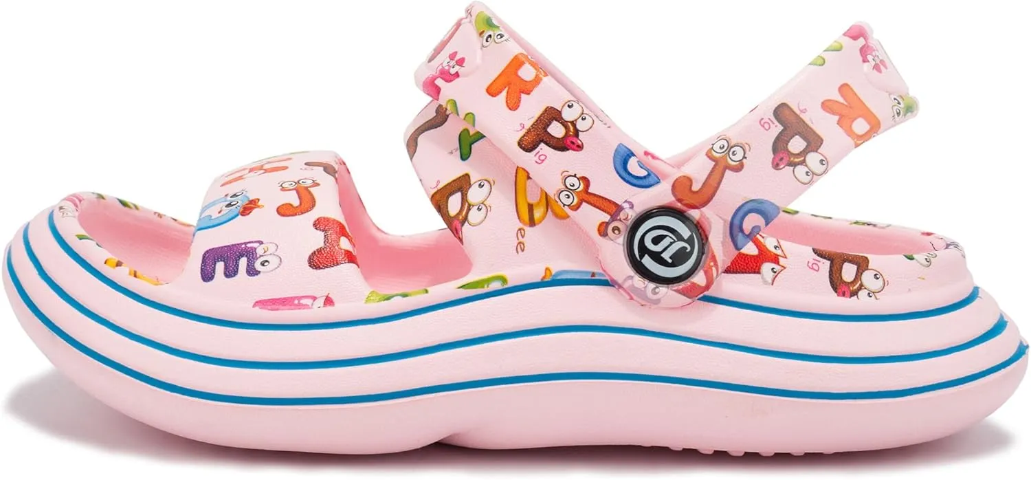 Axcone Kid's Boys Girls Comfort Clogs Slippers Cartoon Garden Shoes Breathable Non-Slip Beach Pool Sandal All-Terrain Parallel Bars Cloud SlippersToddler/Little Kids/Big Kids