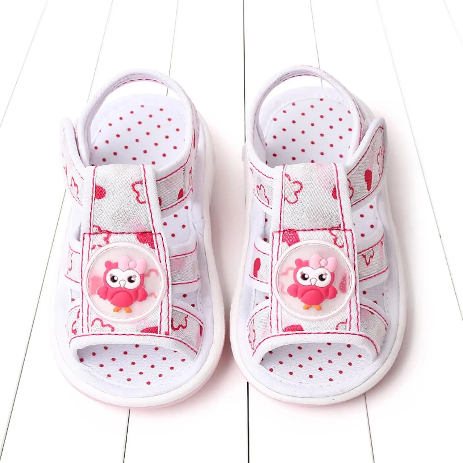 Baby Boy Girl Summer Sandals Infant Squeaky Shoes Lightwight Non-Slip Toddler Flat Bottom Non Slip OpenToe Breathable Soft Infant Sandals