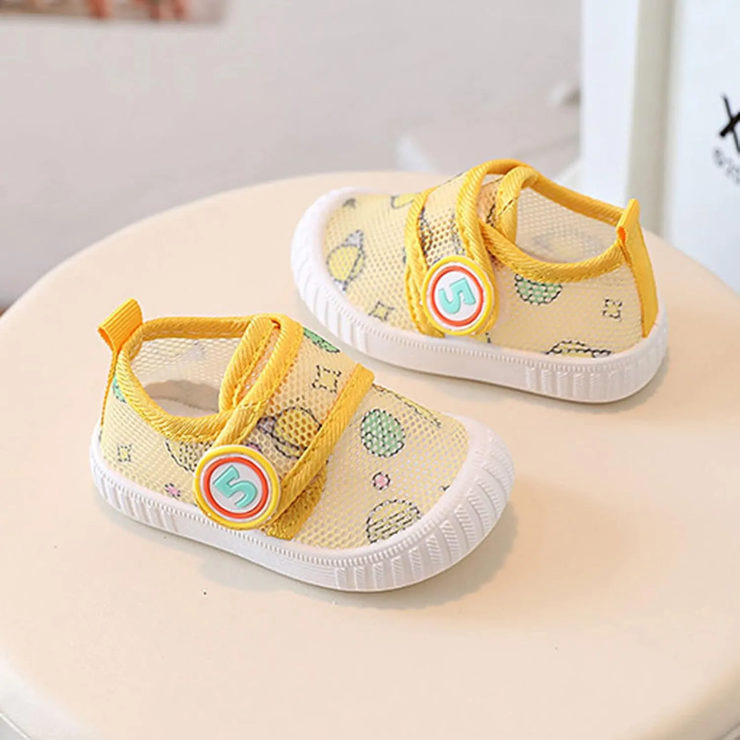 Baby Sneakers Girls Boys Lightweight Breathable Mesh First Walkers Shoes Non Slip Sole Sandals for Summer Fall