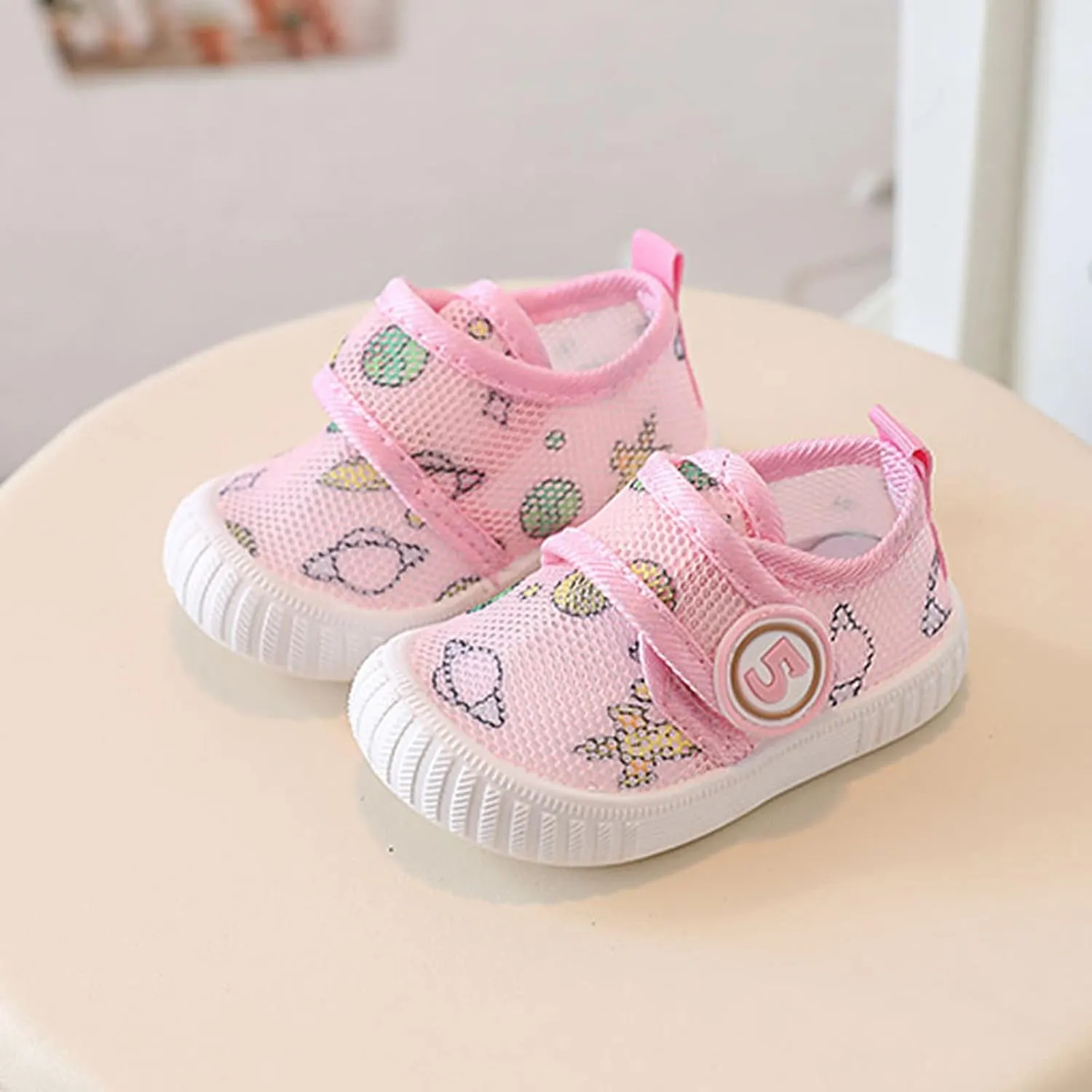 Baby Sneakers Girls Boys Lightweight Breathable Mesh First Walkers Shoes Non Slip Sole Sandals for Summer Fall