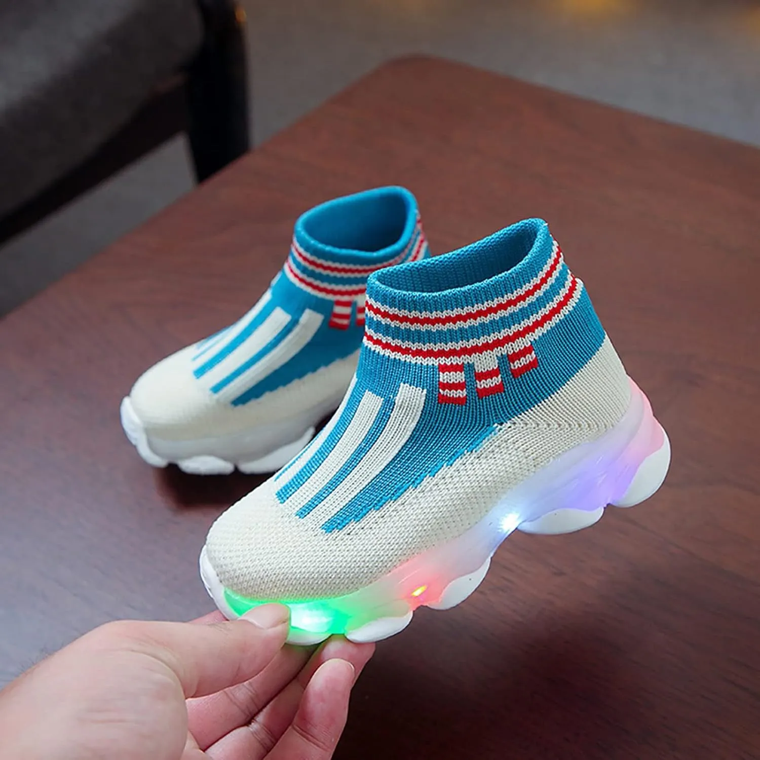 Baby Walking Shoes,Kids Baby Boys Girls Bling Led Light Sport Shoes Children Mesh Luminous Casual Shoes 1-6 Years