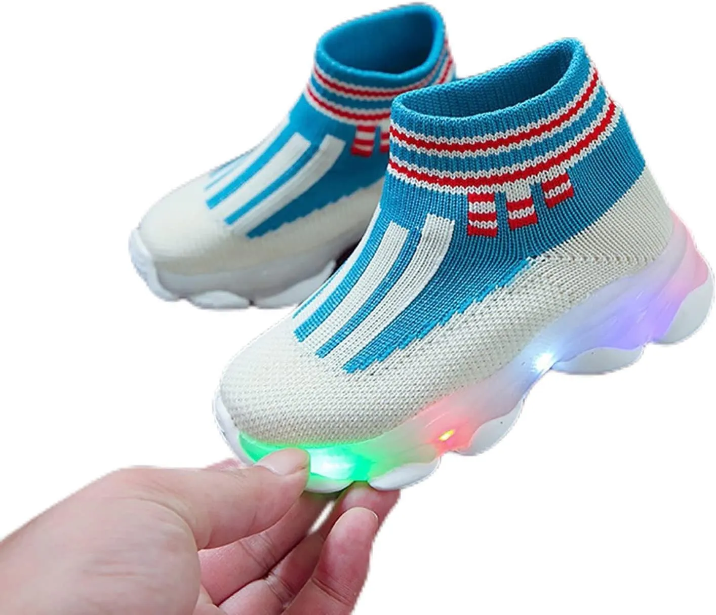 Baby Walking Shoes,Kids Baby Boys Girls Bling Led Light Sport Shoes Children Mesh Luminous Casual Shoes 1-6 Years