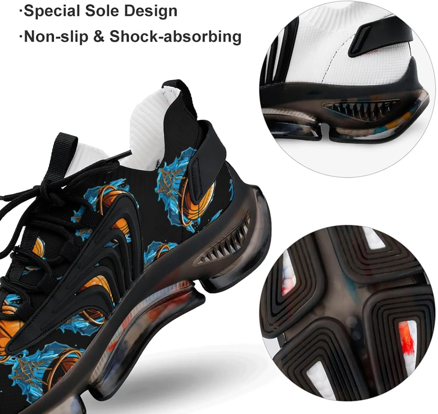 Basketball Hoop Sports Basketball Mens Sneakers Running Shoes Lightweight Athletic Shoes for Jogging Walking Gym