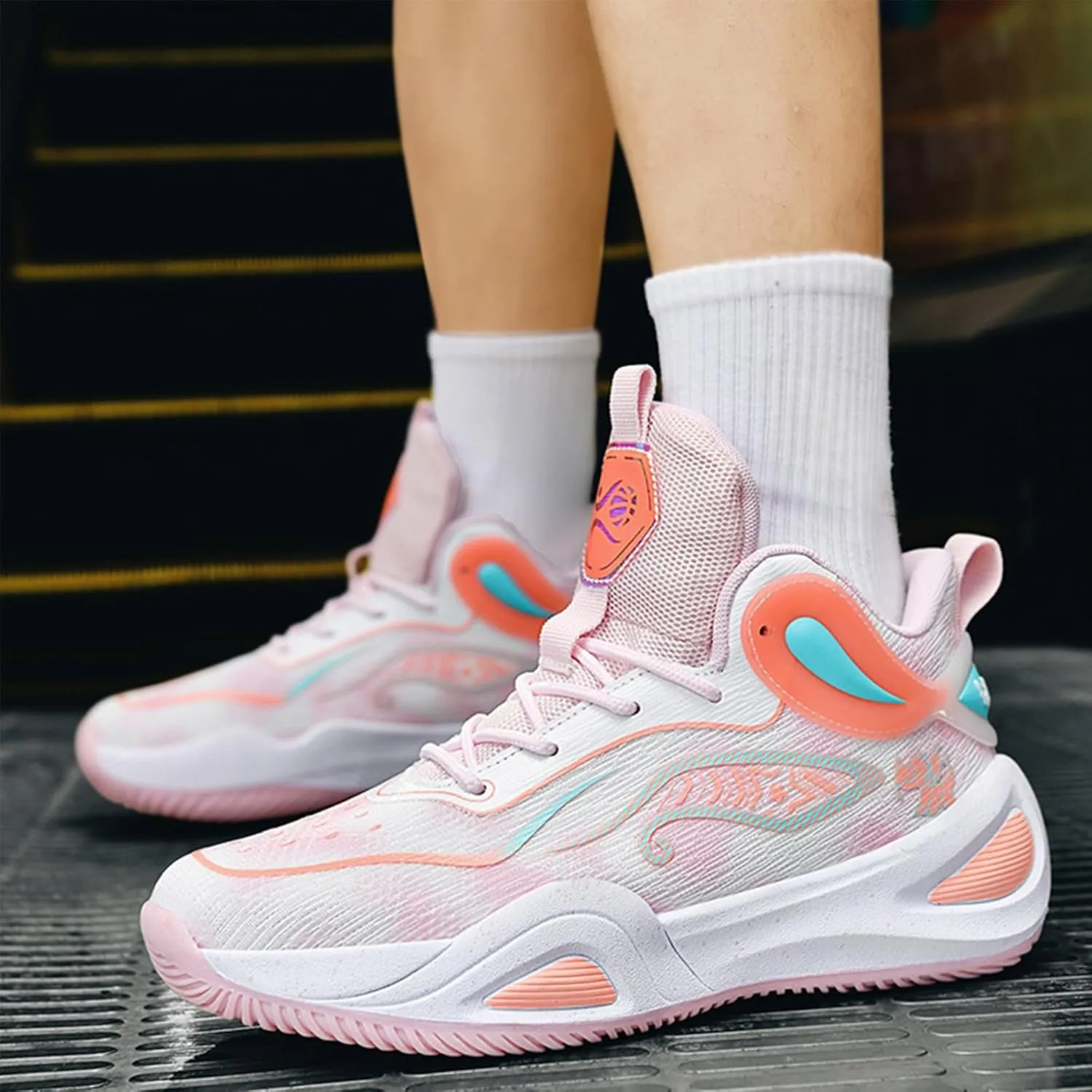 Basketball Shoes for Men Workout Non Slip Training Athletic Shoes High-Top Outdoor Sports Shoes Fashion Sneakers for Running