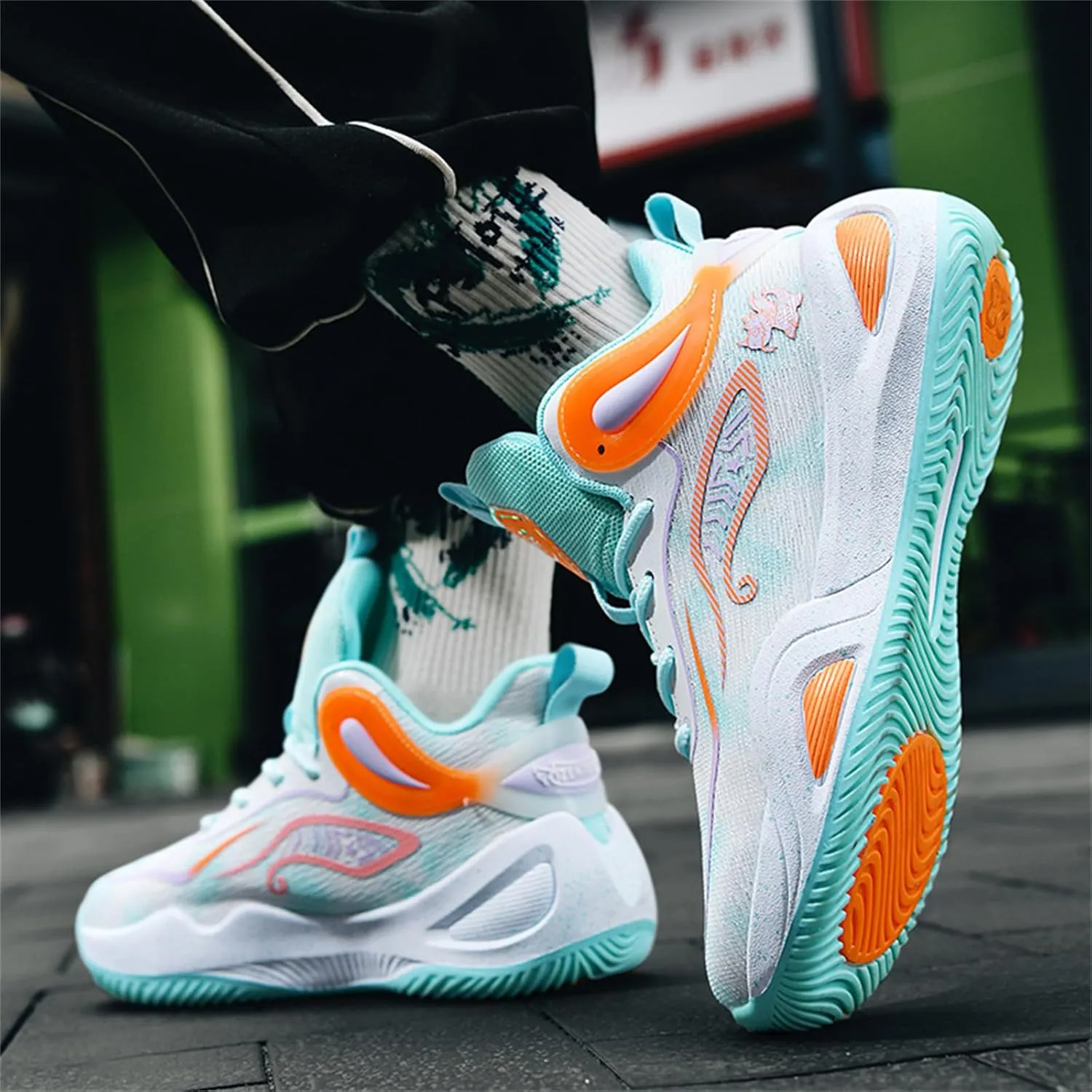 Basketball Shoes for Men Workout Non Slip Training Athletic Shoes High-Top Outdoor Sports Shoes Fashion Sneakers for Running