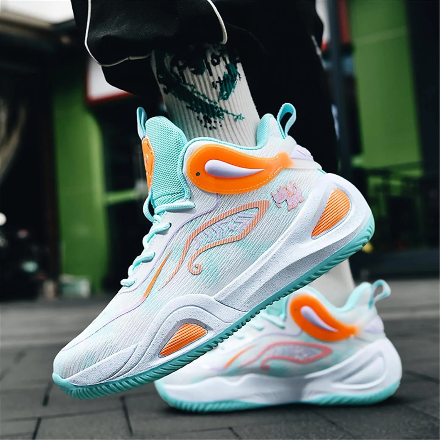 Basketball Shoes for Men Workout Non Slip Training Athletic Shoes High-Top Outdoor Sports Shoes Fashion Sneakers for Running