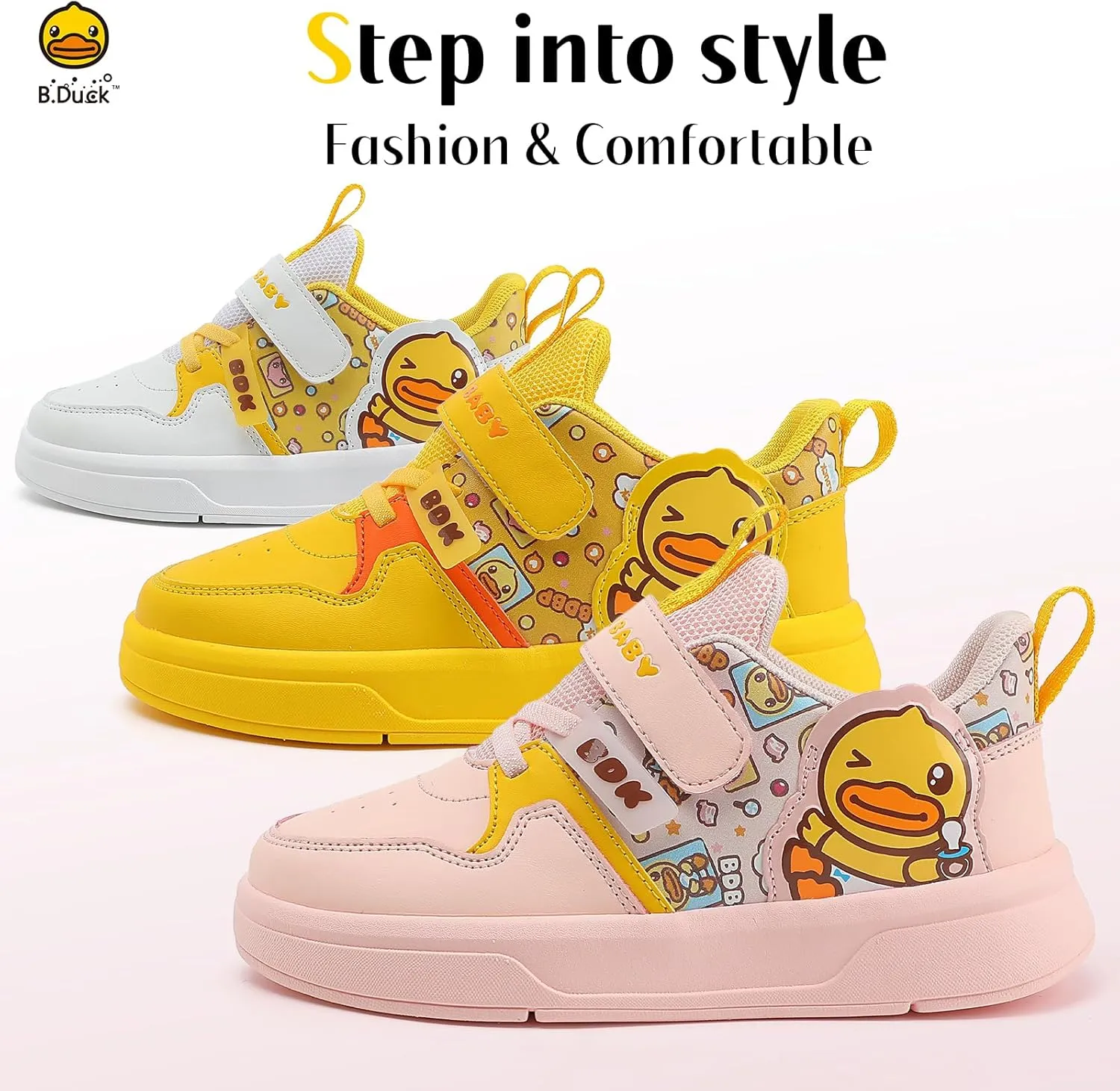B.Duck Toddler Shoes for Girl and Boy [Comfortable & Fashionable] Kids Shoe Toddler Tennis Shoes Toddler Sneakers for Toddler/Little Kid Toddler Shoes Size 6-Big Kid 1
