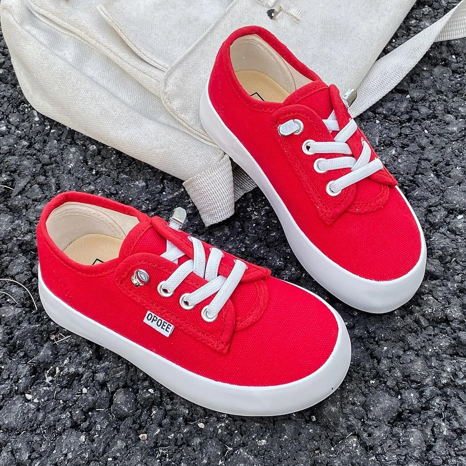 Boys and Girls, Low Cut Children's Canvas Shoes, Wide Fitting Lazy Skateboard Shoes