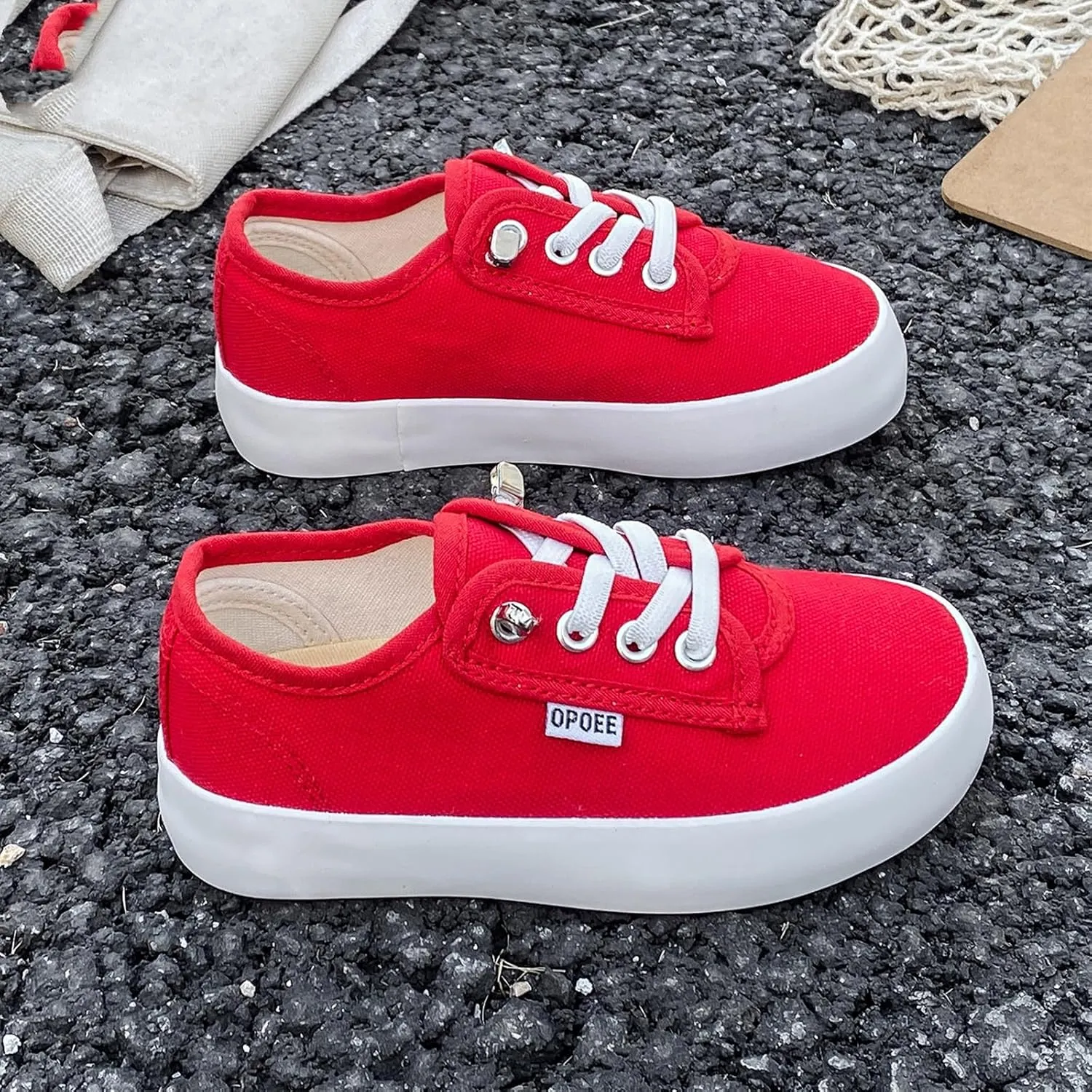 Boys and Girls, Low Cut Children's Canvas Shoes, Wide Fitting Lazy Skateboard Shoes