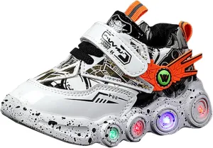 Boys Basketball Shoes Sneakers for Boys Children's Luminous Light Shoes Fashion Trend Mesh Athletic