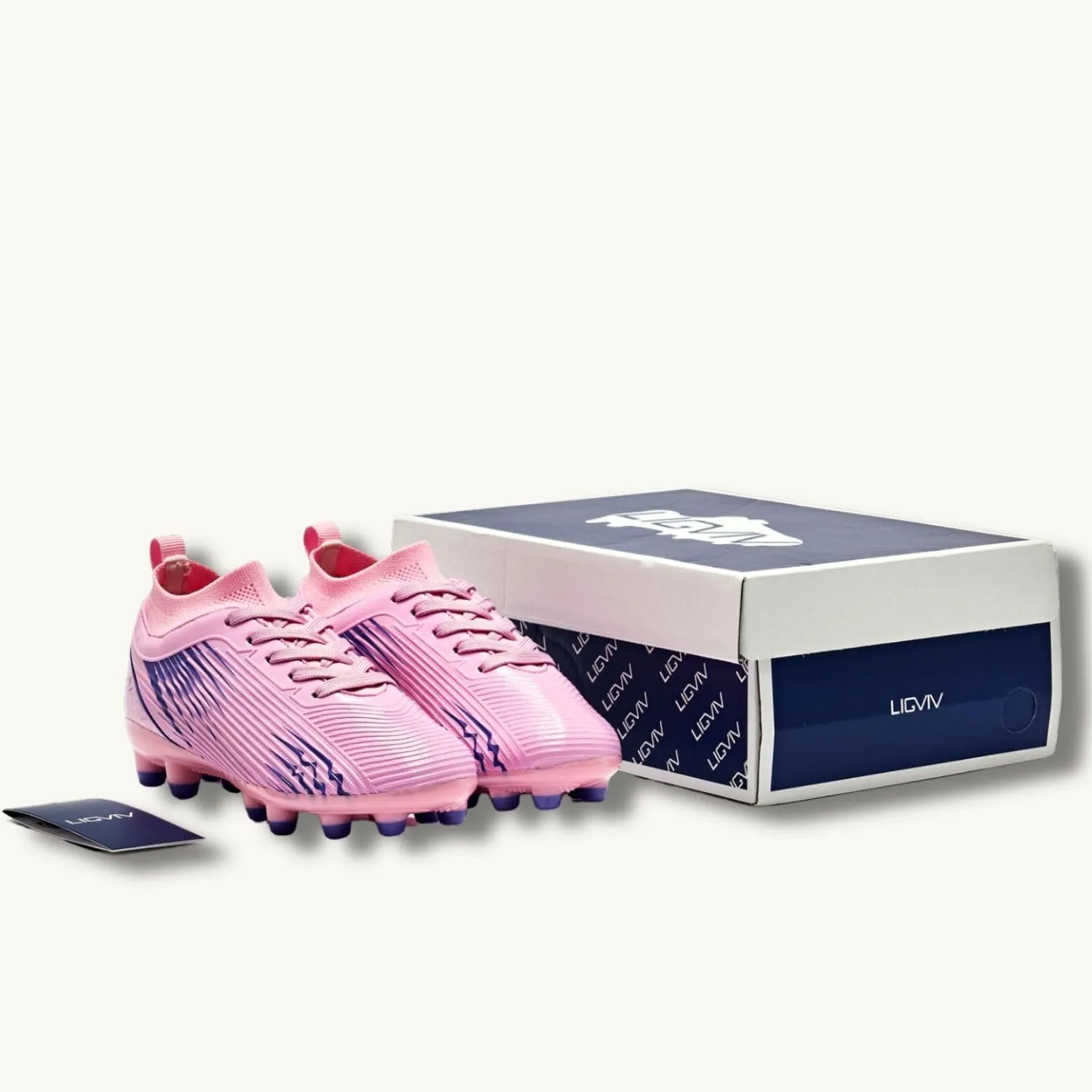 Boys Girls Soccer Cleats - Kids Dynamic Collar Football Shoes - Firm Ground Outdoor(Toddler/Little Kid/Big Kid)