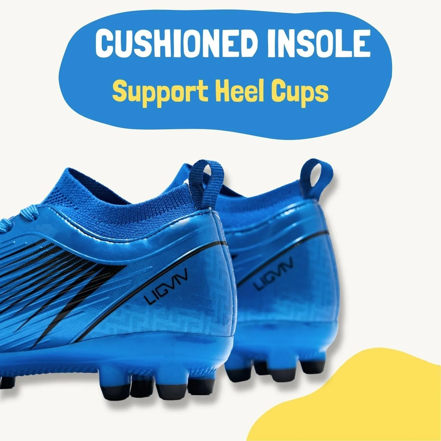 Boys Girls Soccer Cleats - Kids Dynamic Collar Football Shoes - Firm Ground Outdoor(Toddler/Little Kid/Big Kid)