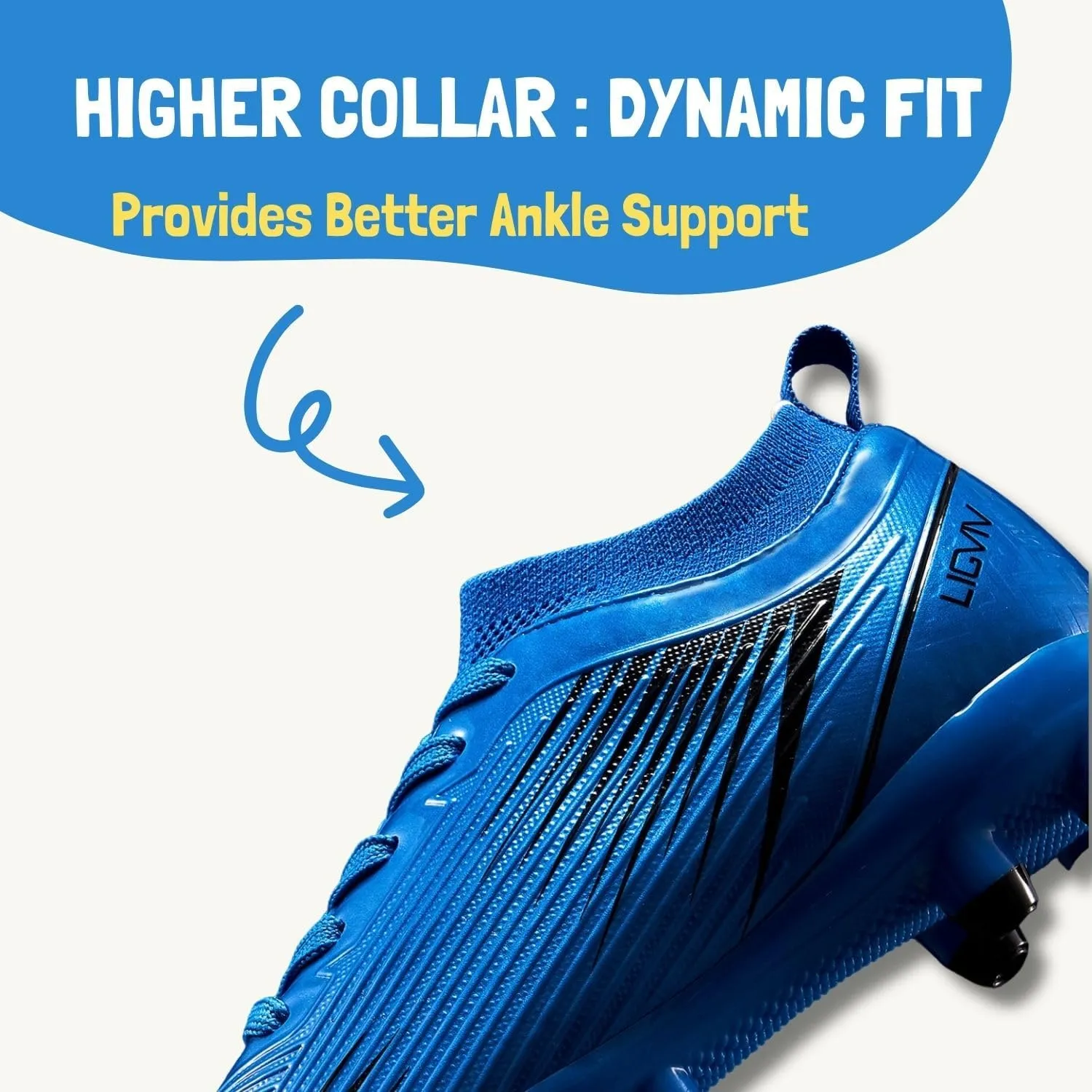 Boys Girls Soccer Cleats - Kids Dynamic Collar Football Shoes - Firm Ground Outdoor(Toddler/Little Kid/Big Kid)