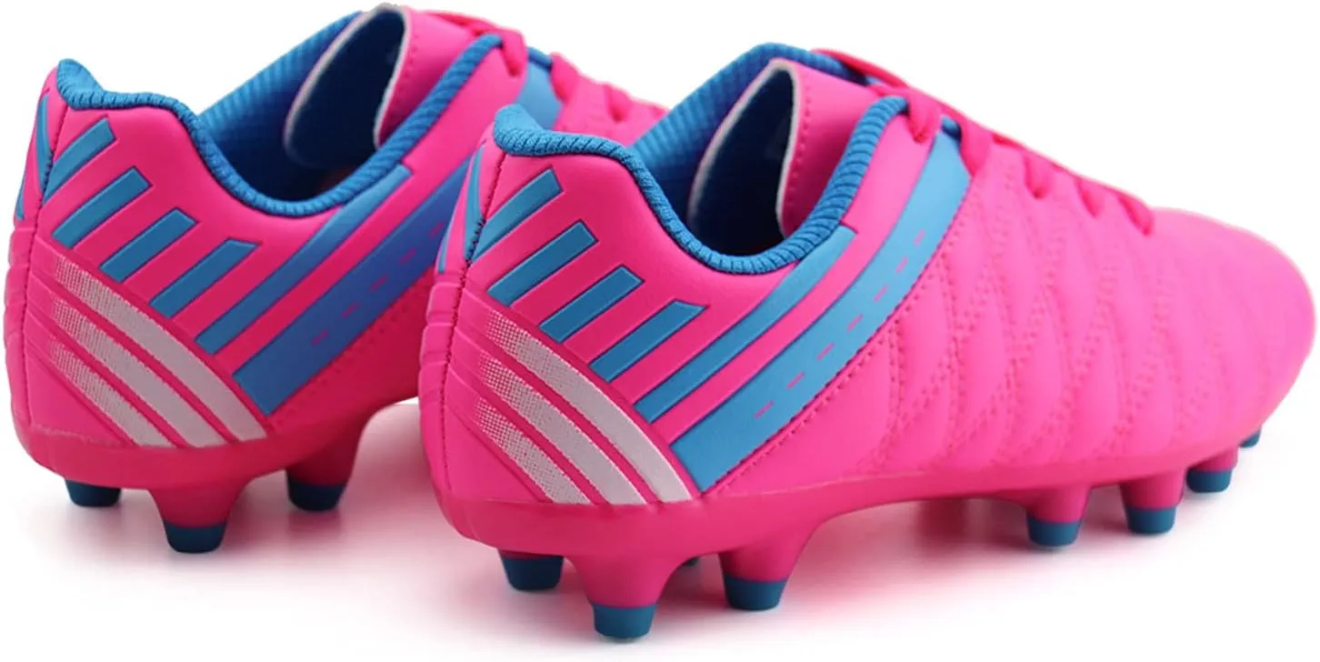 brooman Kids Athletic Soccer Cleats Boys Girls Outdoor Firm Ground Football Shoes