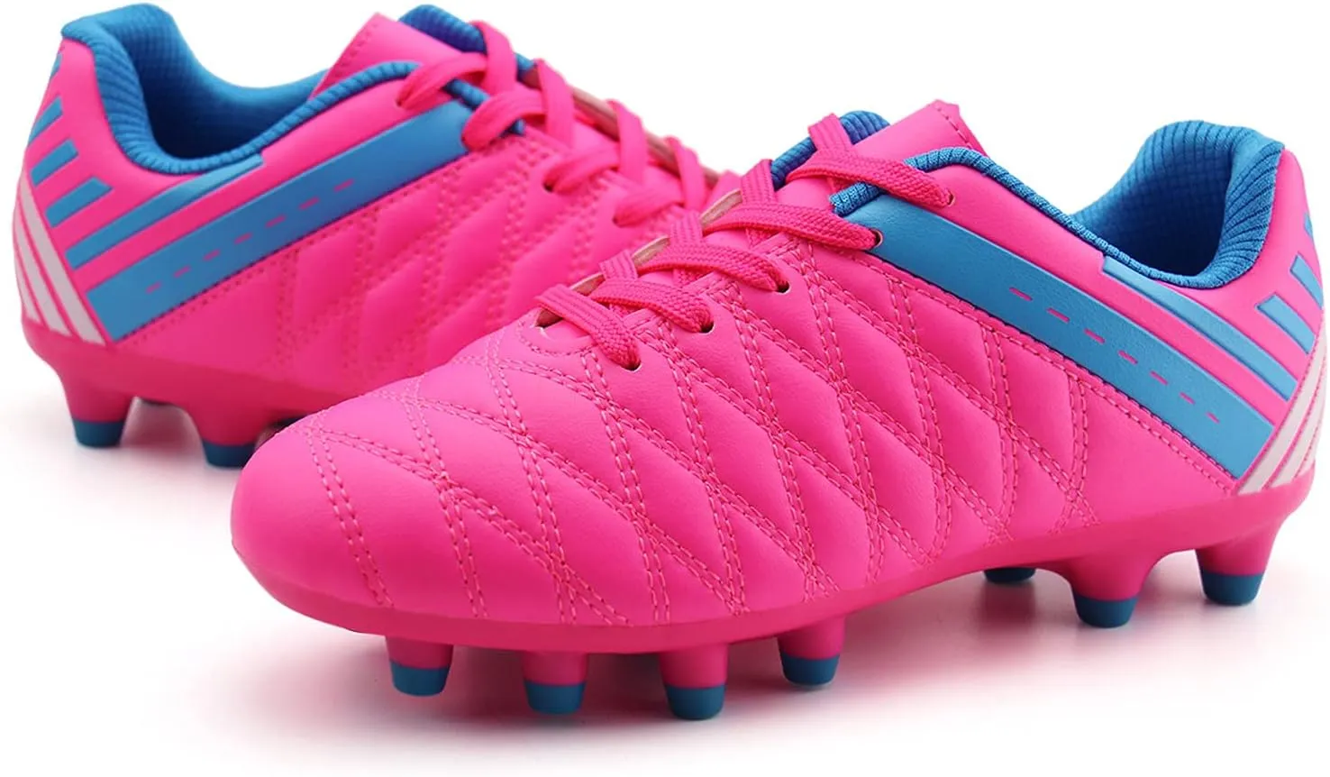 brooman Kids Athletic Soccer Cleats Boys Girls Outdoor Firm Ground Football Shoes
