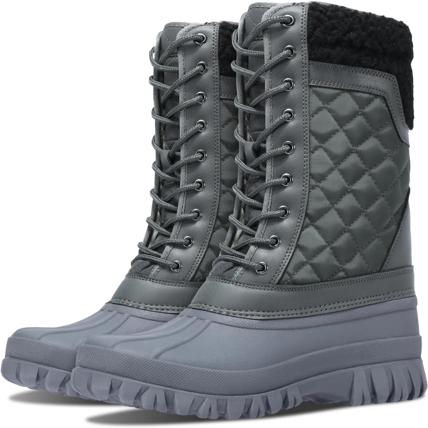 CAMEL CROWN Snow Boots for Women - Waterproof Booties with Warm Fur Lined Lace-up Shoes for Winter Outdoor