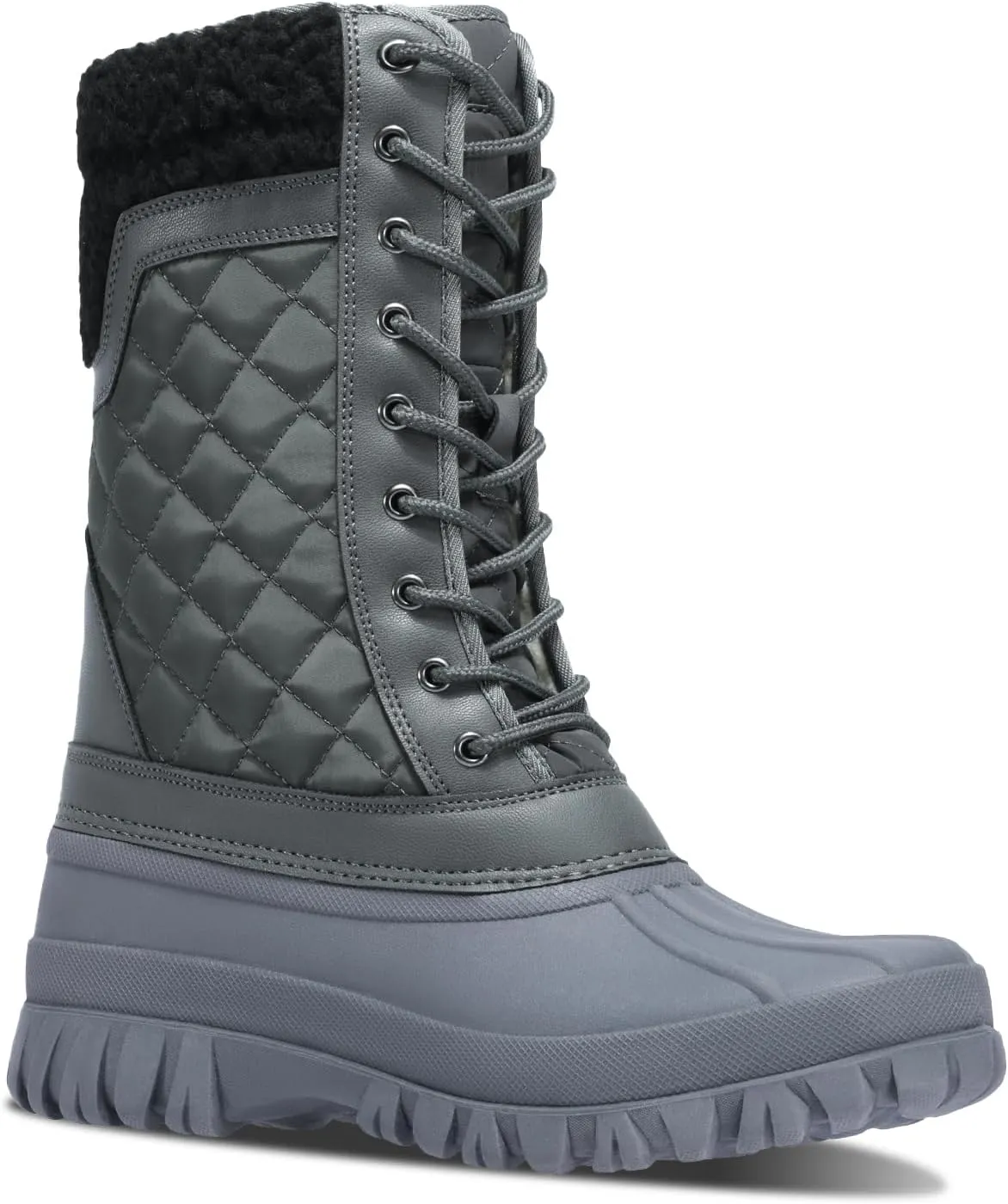CAMEL CROWN Snow Boots for Women - Waterproof Booties with Warm Fur Lined Lace-up Shoes for Winter Outdoor