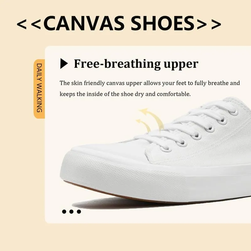 Canvas Shoes for Women Men Low Top Lace Up Sneakers Canvas Fashion Sneakers Classic Casual Walking Shoes Comfortable Breathable