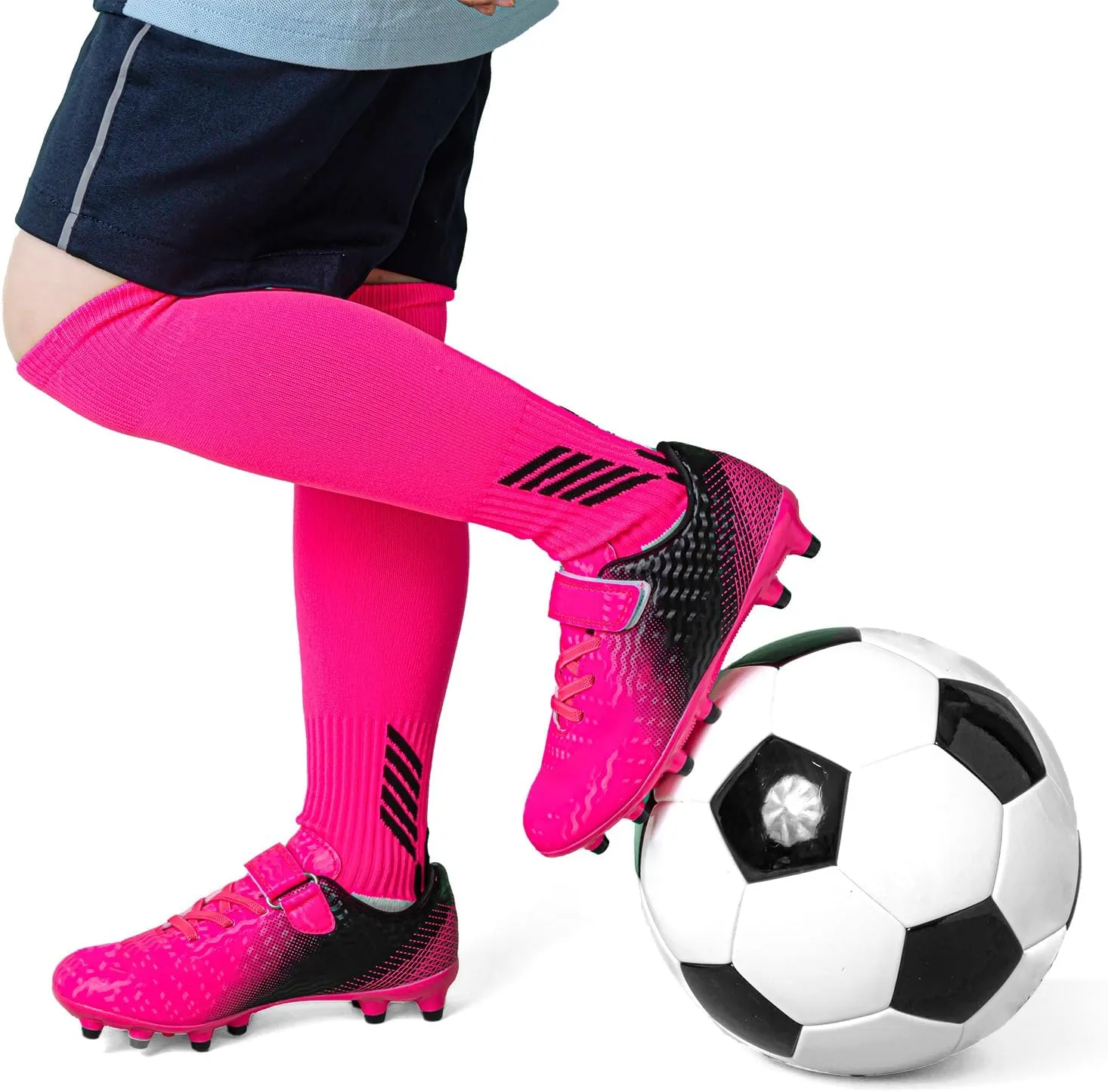 CBUSTER Kids Soccer Cleats Boys Girls Football Shoes with Socks Youth Soccer Shoes AG