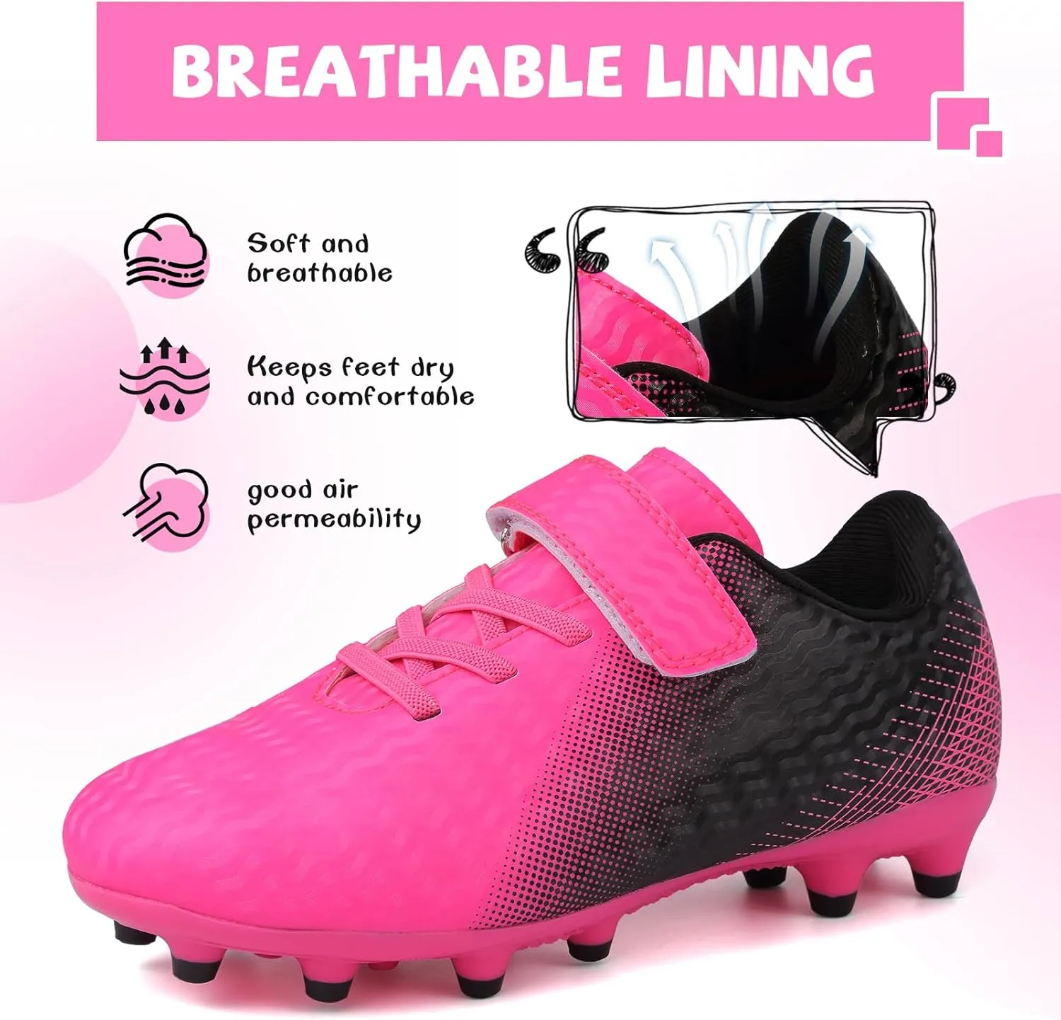 CBUSTER Kids Soccer Cleats Boys Girls Football Shoes with Socks Youth Soccer Shoes AG