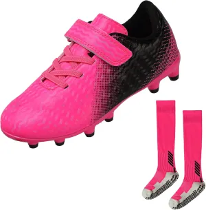 CBUSTER Kids Soccer Cleats Boys Girls Football Shoes with Socks Youth Soccer Shoes AG