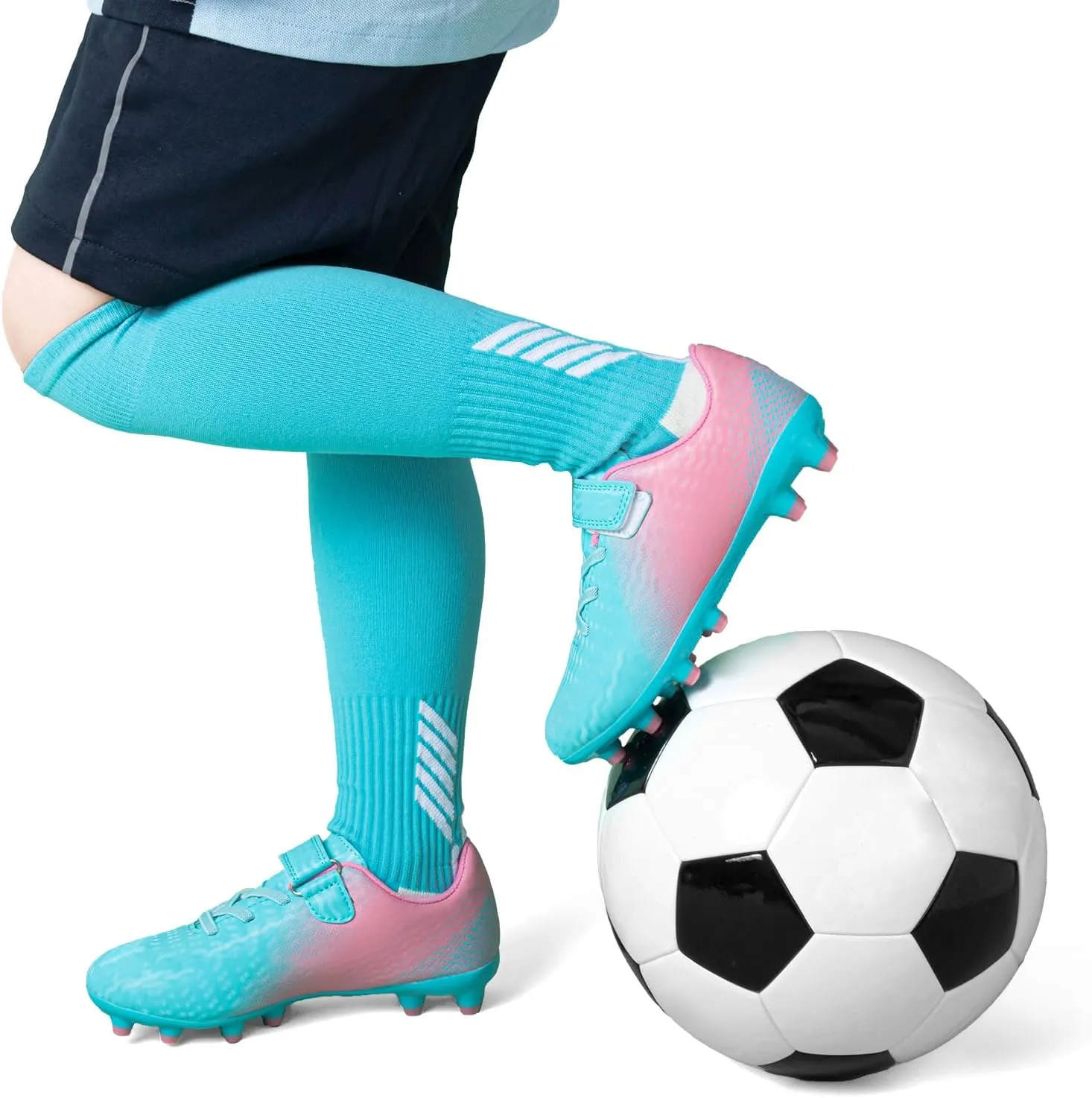CBUSTER Kids Soccer Cleats Boys Girls Football Shoes with Socks Youth Soccer Shoes AG