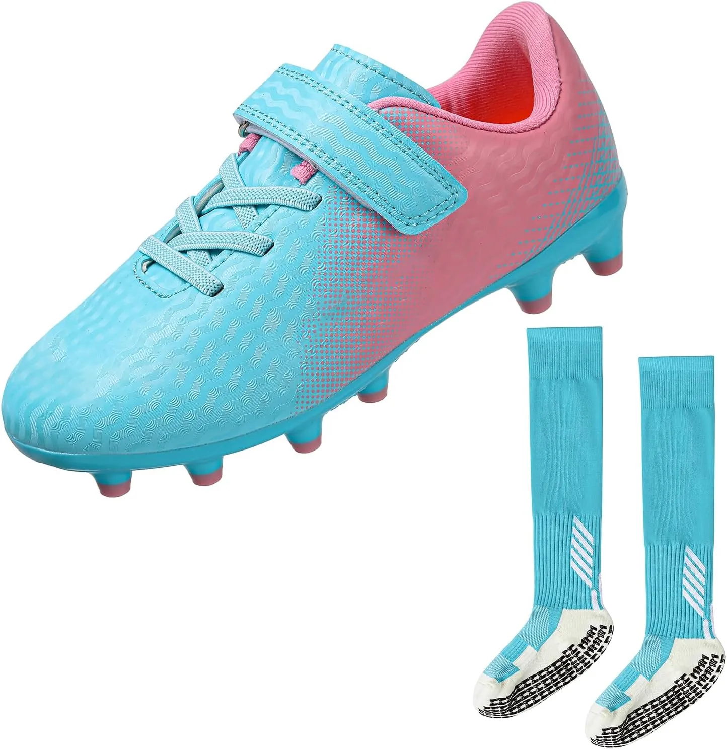 CBUSTER Kids Soccer Cleats Boys Girls Football Shoes with Socks Youth Soccer Shoes AG