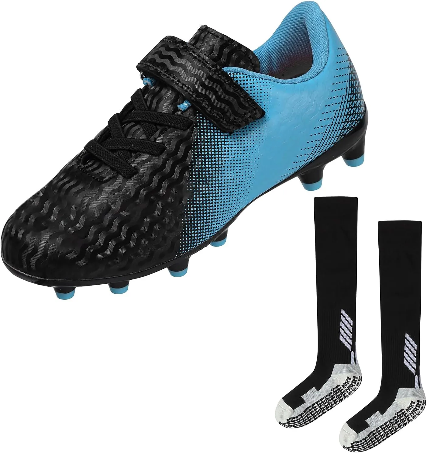 CBUSTER Kids Soccer Cleats Boys Girls Football Shoes with Socks Youth Soccer Shoes AG