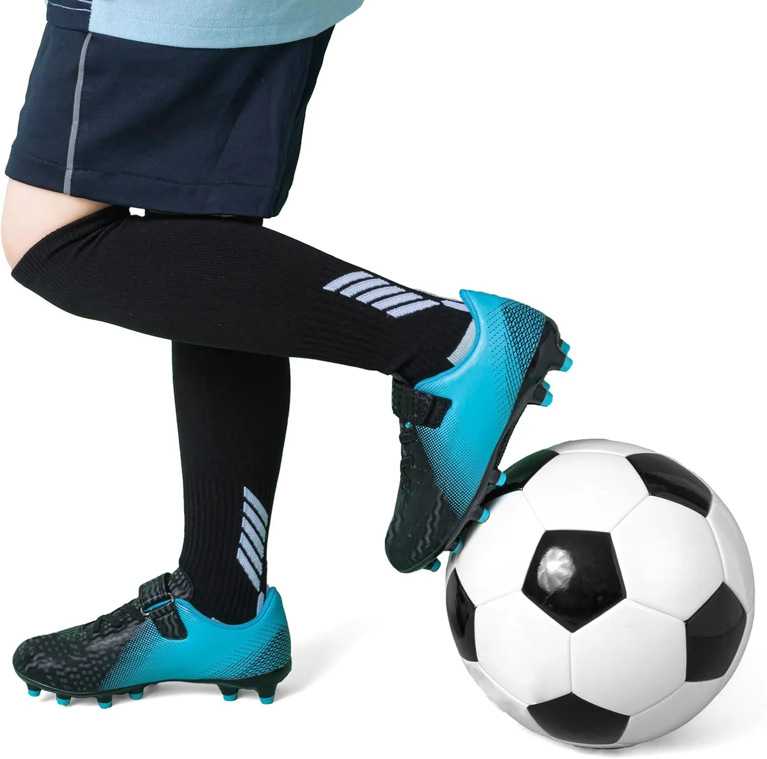 CBUSTER Kids Soccer Cleats Boys Girls Football Shoes with Socks Youth Soccer Shoes AG
