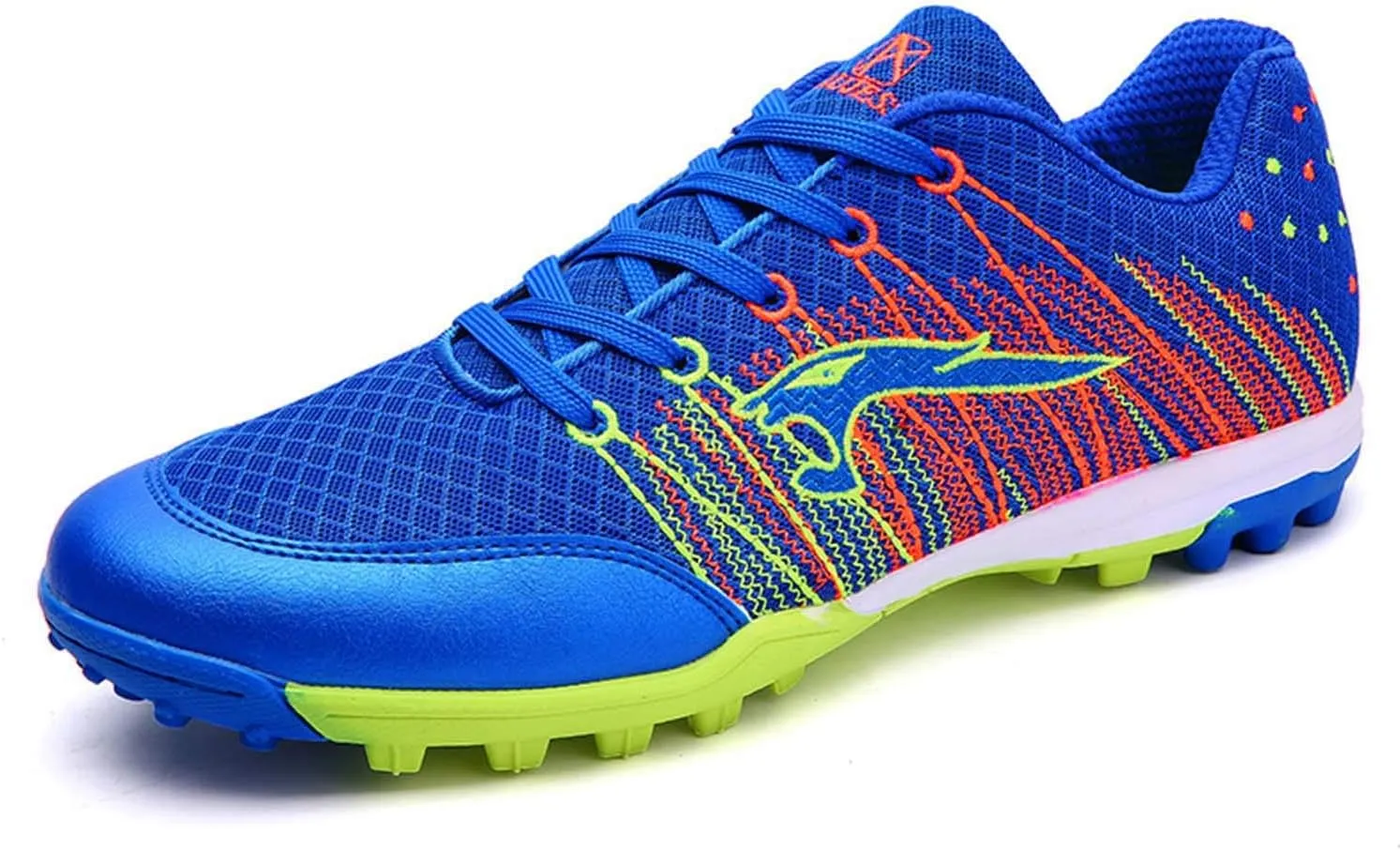 CERYTHRINA Kids Turf Soccer Shoes Boys Girls Athletic Indoor Outdoor Football Cleats Hook and Loop Shoes