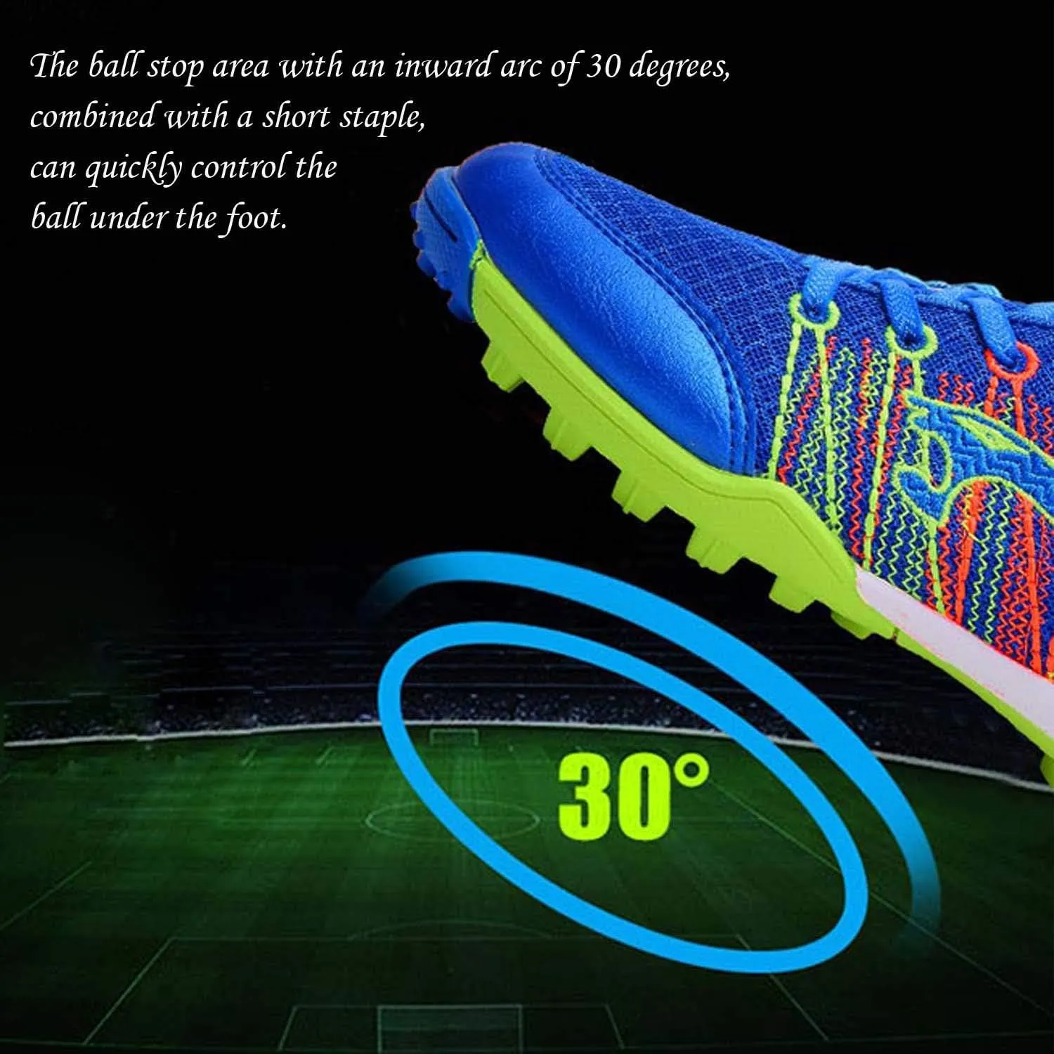 CERYTHRINA Kids Turf Soccer Shoes Boys Girls Athletic Indoor Outdoor Football Cleats Hook and Loop Shoes