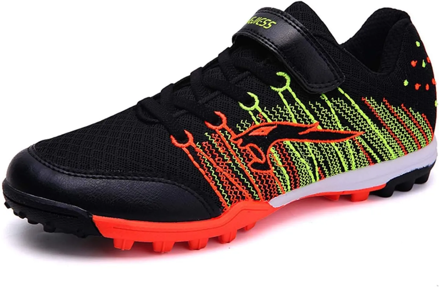 CERYTHRINA Kids Turf Soccer Shoes Boys Girls Athletic Indoor Outdoor Football Cleats Hook and Loop Shoes