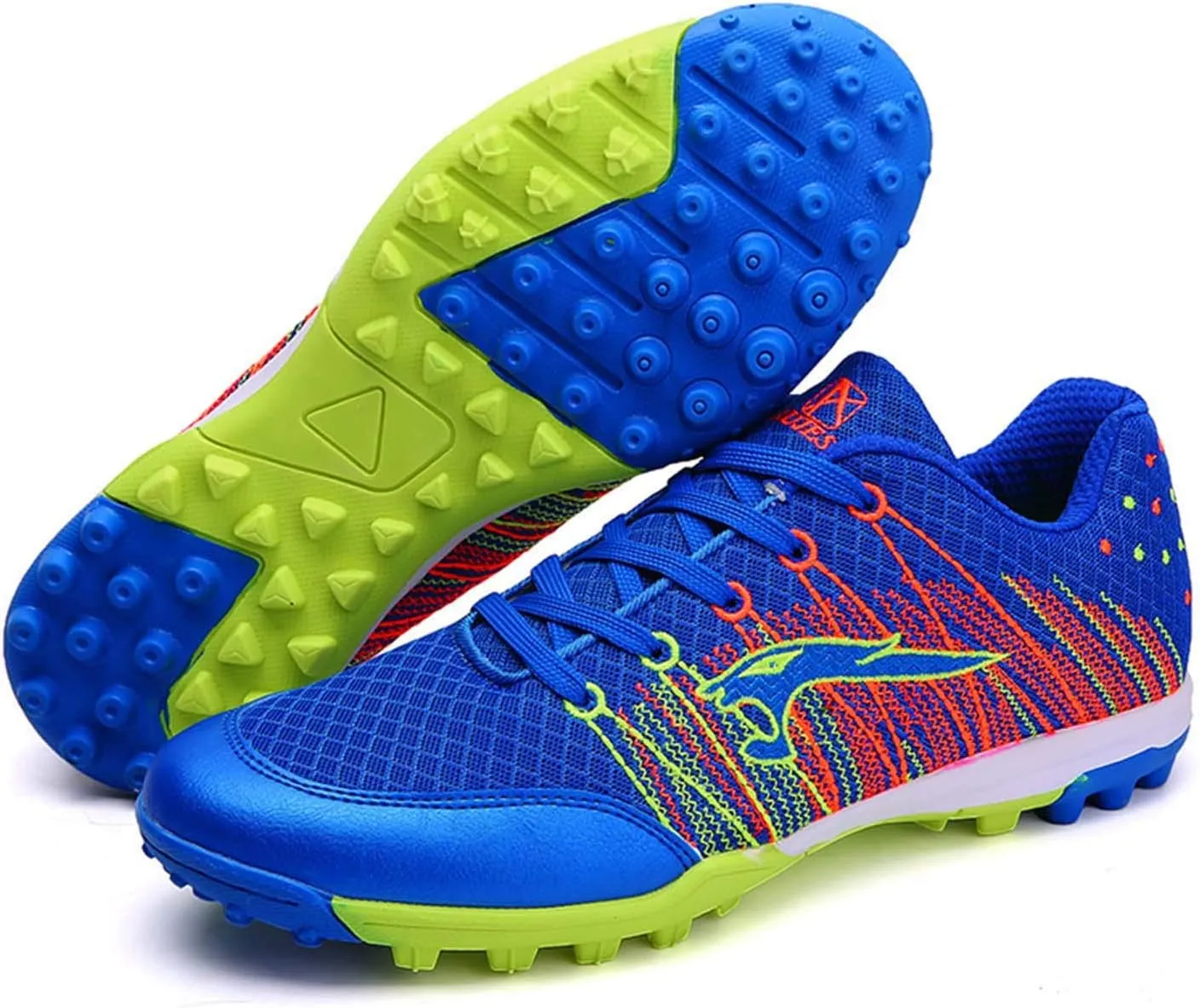 CERYTHRINA Kids Turf Soccer Shoes Boys Girls Athletic Indoor Outdoor Football Cleats Hook and Loop Shoes