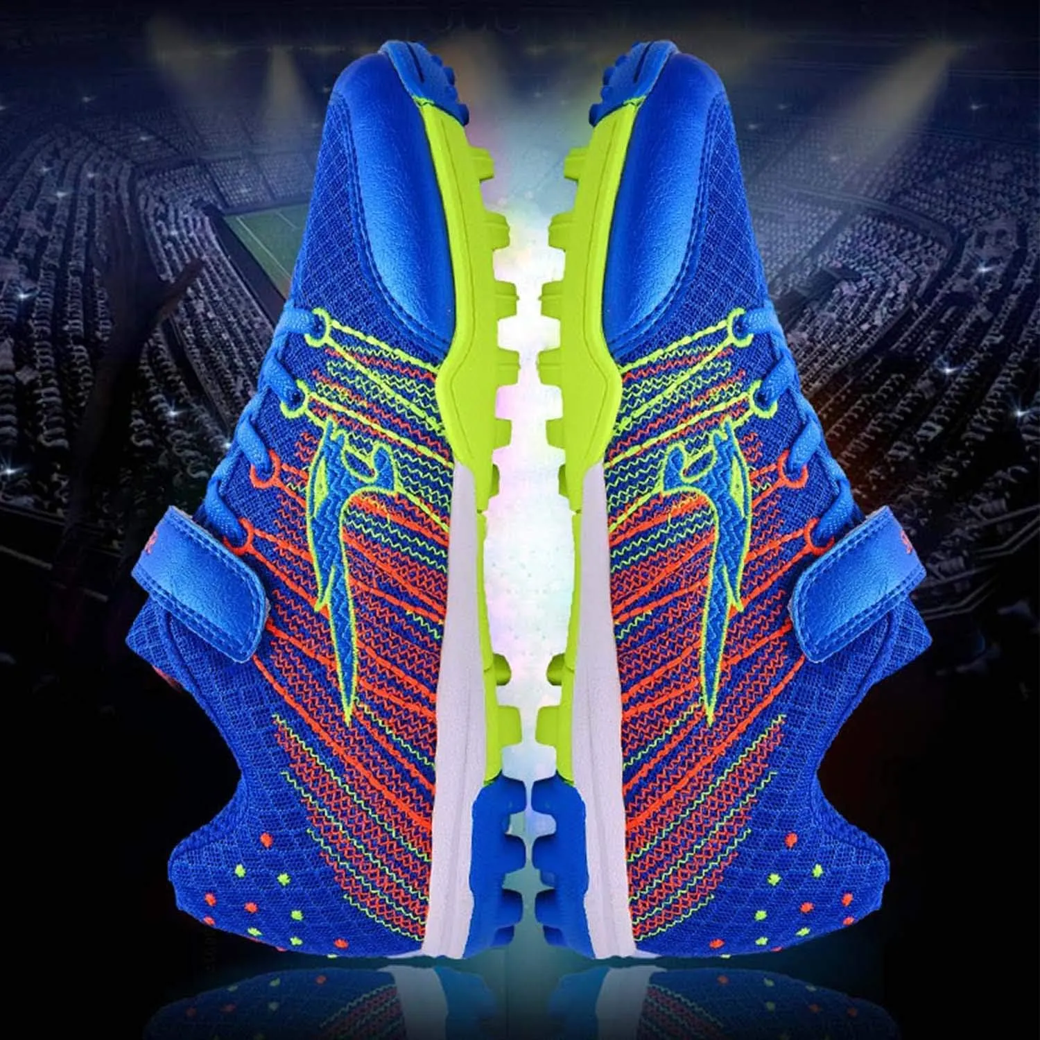 CERYTHRINA Kids Turf Soccer Shoes Boys Girls Athletic Indoor Outdoor Football Cleats Hook and Loop Shoes
