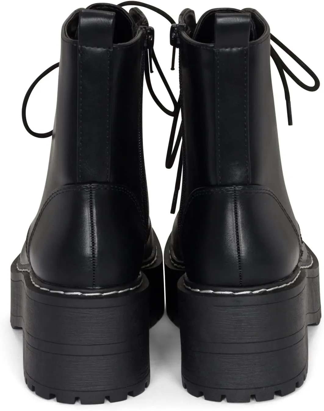 Chariot & Co Pure Women's Chunky Lug Sole Combat Lace-Up Side Zipper Fashion Ankle Boot - Stylish & Sturdy Women's Boots for Fashion and Comfort