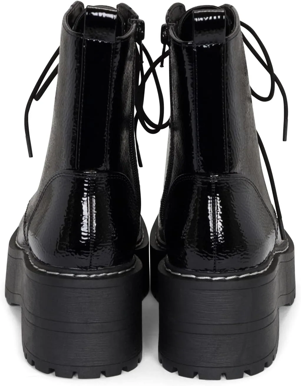 Chariot & Co Pure Women's Chunky Lug Sole Combat Lace-Up Side Zipper Fashion Ankle Boot - Stylish & Sturdy Women's Boots for Fashion and Comfort