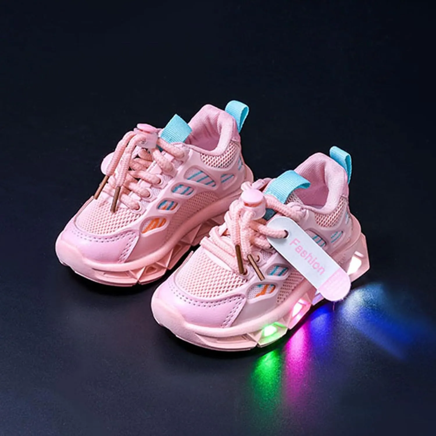 Children's Fashion Luminous Light Shoes Mesh Lightweight Small Children Comfortable Casual Sneakers Big Boy Boy Sneakers