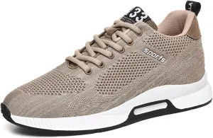 Couple Men's Elevator Shoes Men's Casual Mesh Trainers Lightweight Breathable Lace Up Sports Shoes with Hidden Lift Heel for Men Cm Sneaker Storage for Men Size 11