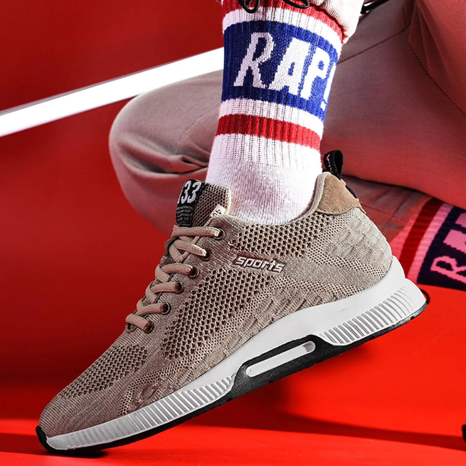 Couple Men's Elevator Shoes Men's Casual Mesh Trainers Lightweight Breathable Lace Up Sports Shoes with Hidden Lift Heel for Men Cm Sneaker Storage for Men Size 11