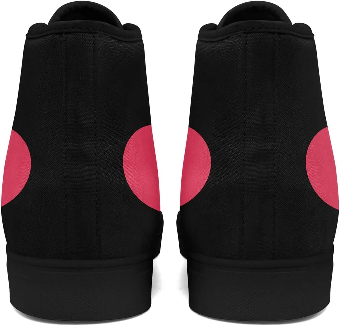 Custom Sneakers for Couples Romantic Gifts for Him Her Black White Personalized Trendy Love Unisex High-Top Canvas Shoes