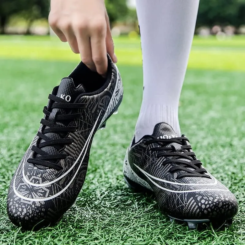 DHOVOR Mens Womens Soccer Cleats Non Slip Athletics Football Cleats Youth Football Boots Unisex Light-Weight Outdoor Soccer Shoes